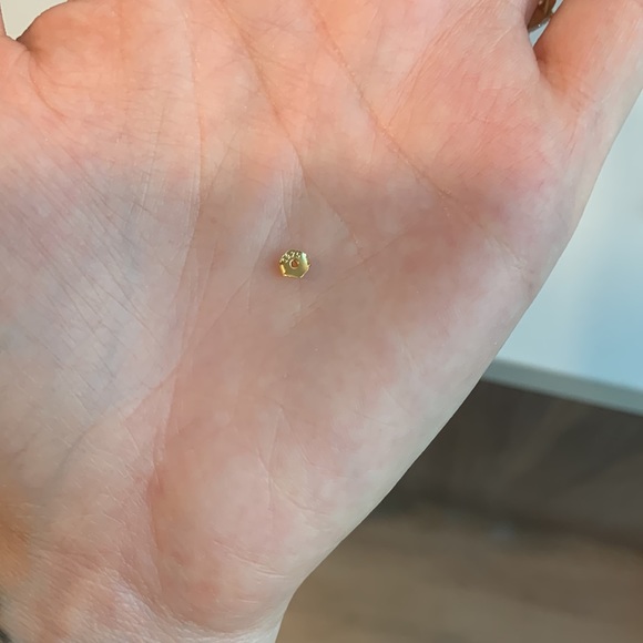 Delicate dainty gold plated sterling silver Pearl thread earrings dangling - Picture 3 of 3